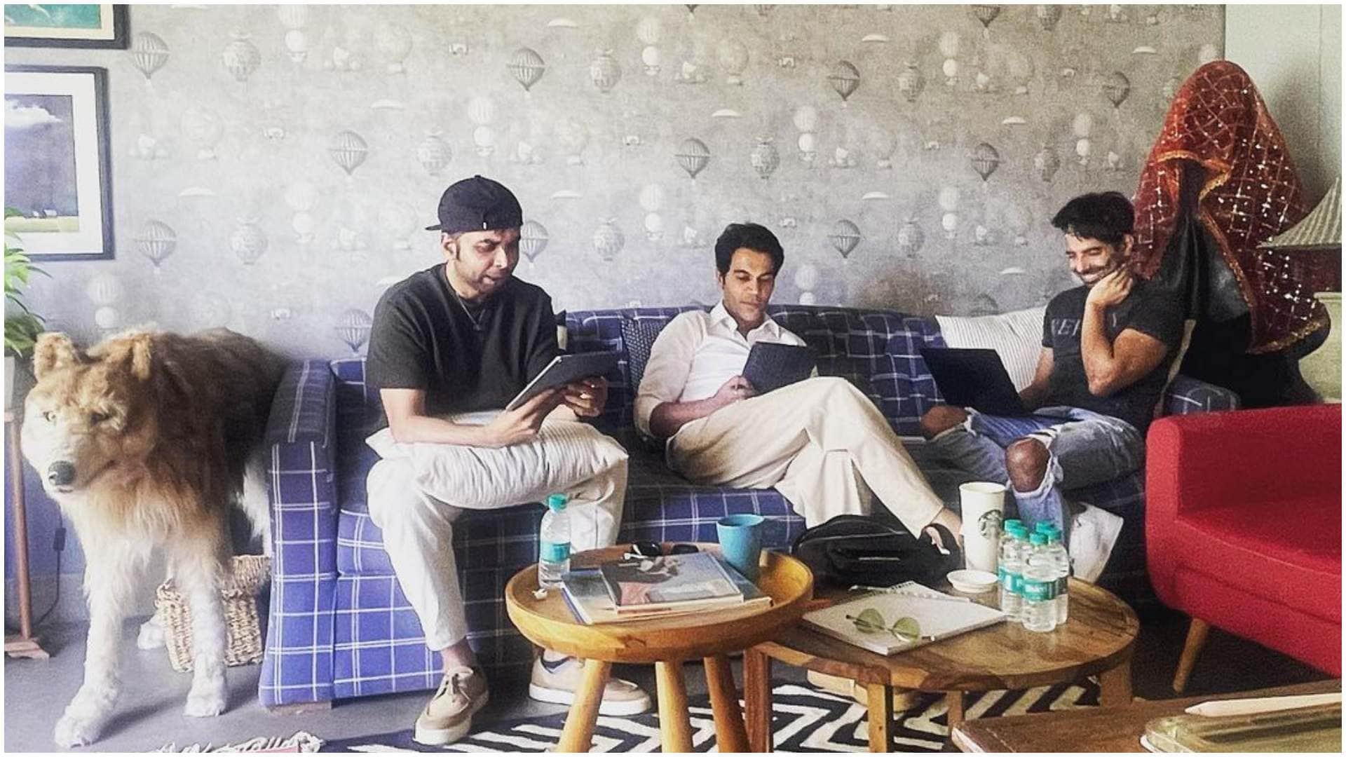 Rajkummar Rao reunites with Stree co stars Aparshakti Khurana Abhishek Banerjee Amar Kaushik shared photo
