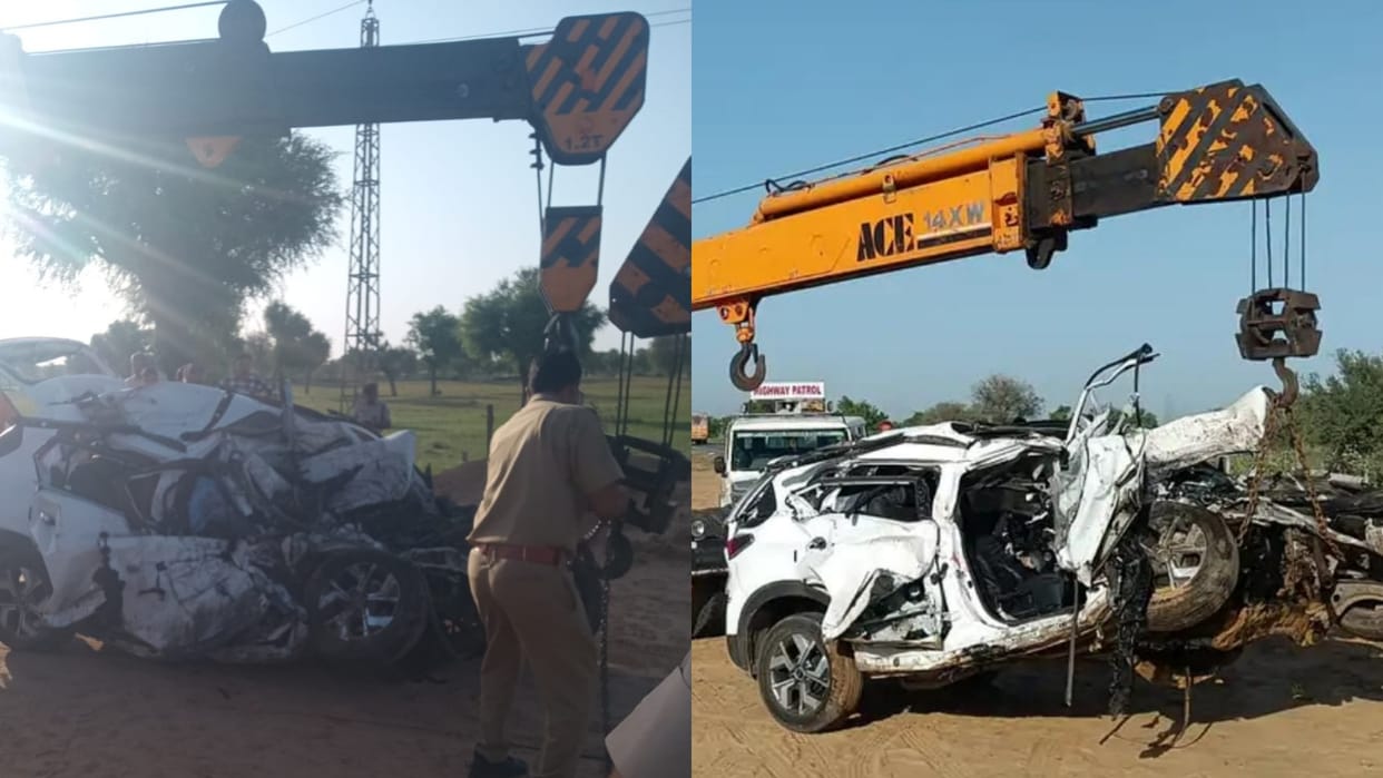 Sikar Road Accident Trailer and car collision on Fatehpur Shekhawati-Salasar road four people died