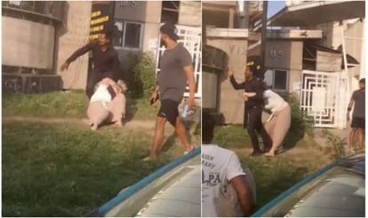 High voltage Drama of foreign woman in middle of road in Varanasi video viral