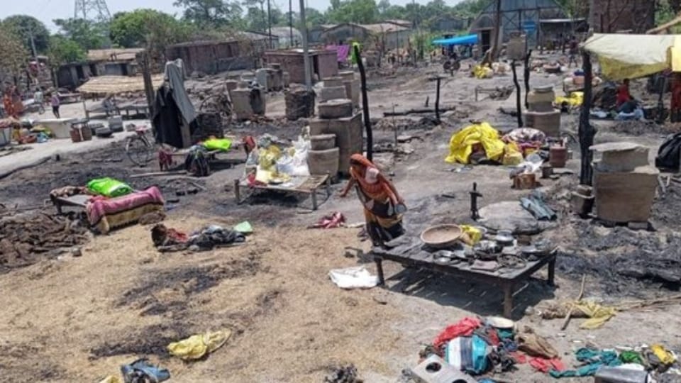 Fierce fire broke out in Godiana village of Lakhimpur Kheri