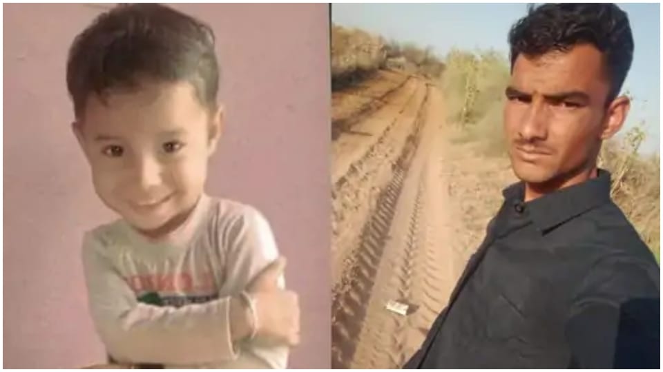 Husband and wife fight father killed three year old son by cutting him with an axe in Churu