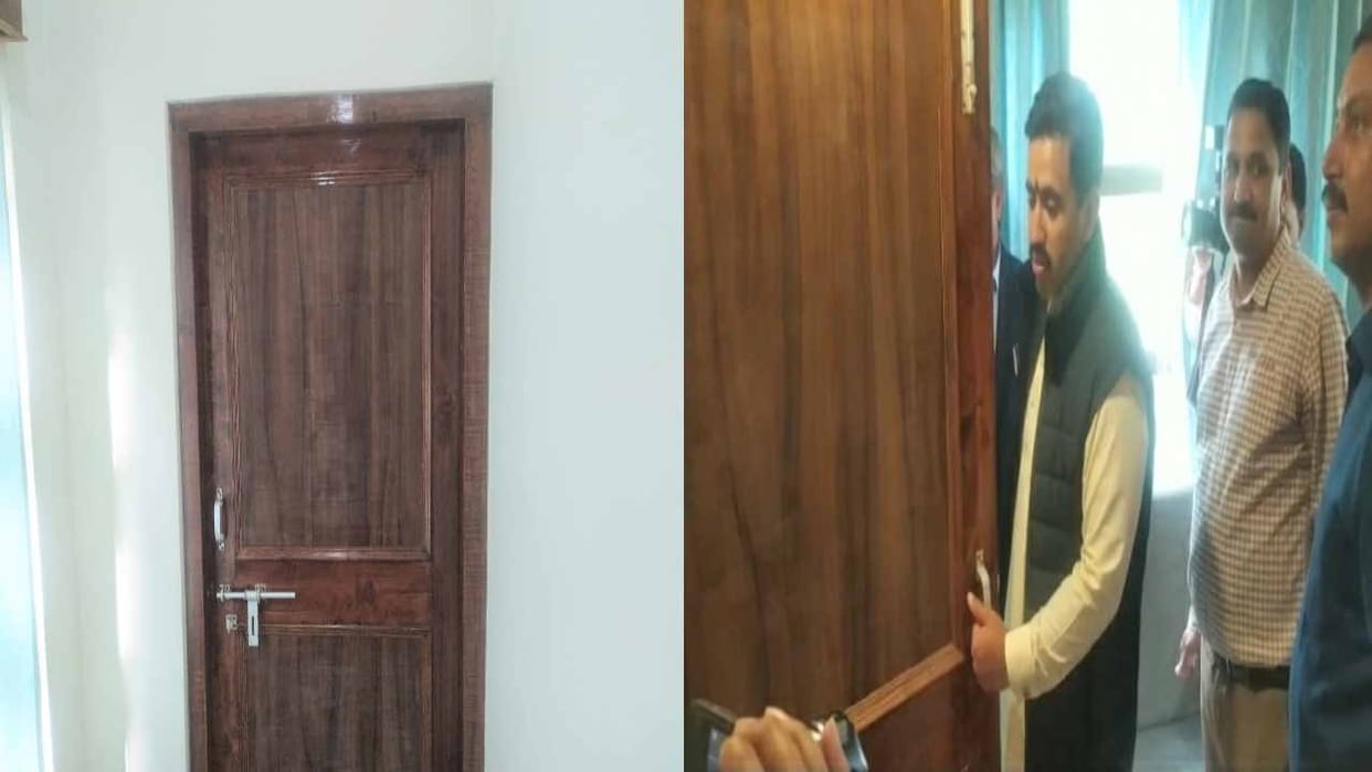 In the rest house built for 3.30 crores the door was put upside down, the Public Works Minister started the cl