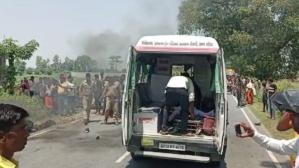 Four people of a family killed in road accident