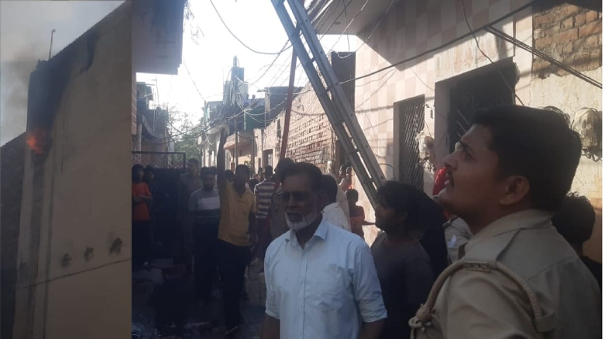 Fire break out in textile warehouse and loss of 15 lakhs in Saharanpur district