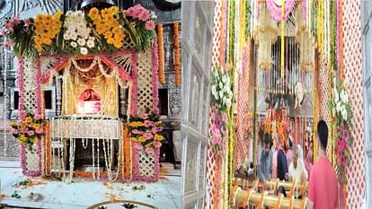 Maa Jwalaji court decorated with country and foreign flowers worth six and a half lakhs