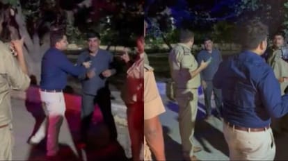 Drunk Naib Tehsildar Amit Kumar abused the police in Budaun