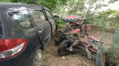 Teenager and youth injured in car and tractor collision