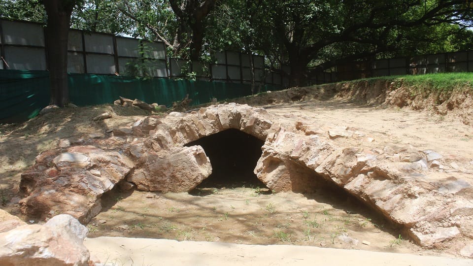 14th century tunnel found in the excavation of Siri Fort