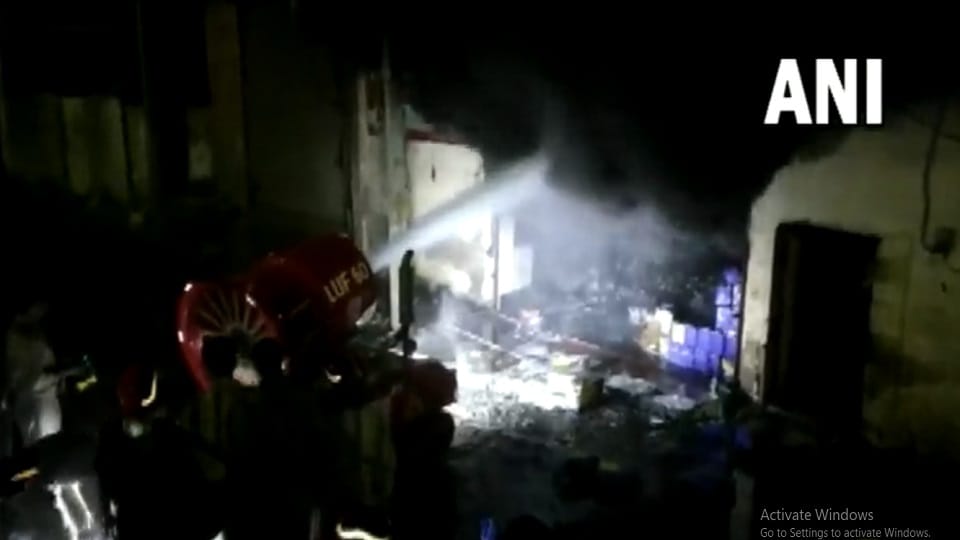 fire at a battery warehouse in Ghazipur area of Delhi.