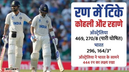 IND vs AUS: शीर्ष तीन बल्लेबाज फिर फेल, अंतिम दिन कोहली-रहाणे से चमत्कार की उम्मीद; भारत को रचना होगा इतिहास WTC Final 2023 IND vs AUS Highlights: India vs Australia Test Match Day 4 Scorecard Virat Kohli Ajinkya Rahane