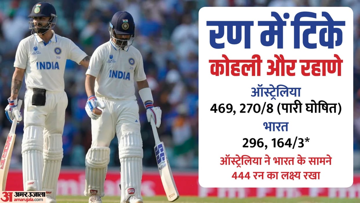 WTC Final 2023 IND vs AUS Highlights: India vs Australia Test Match Day 4 Scorecard Virat Kohli Ajinkya Rahane