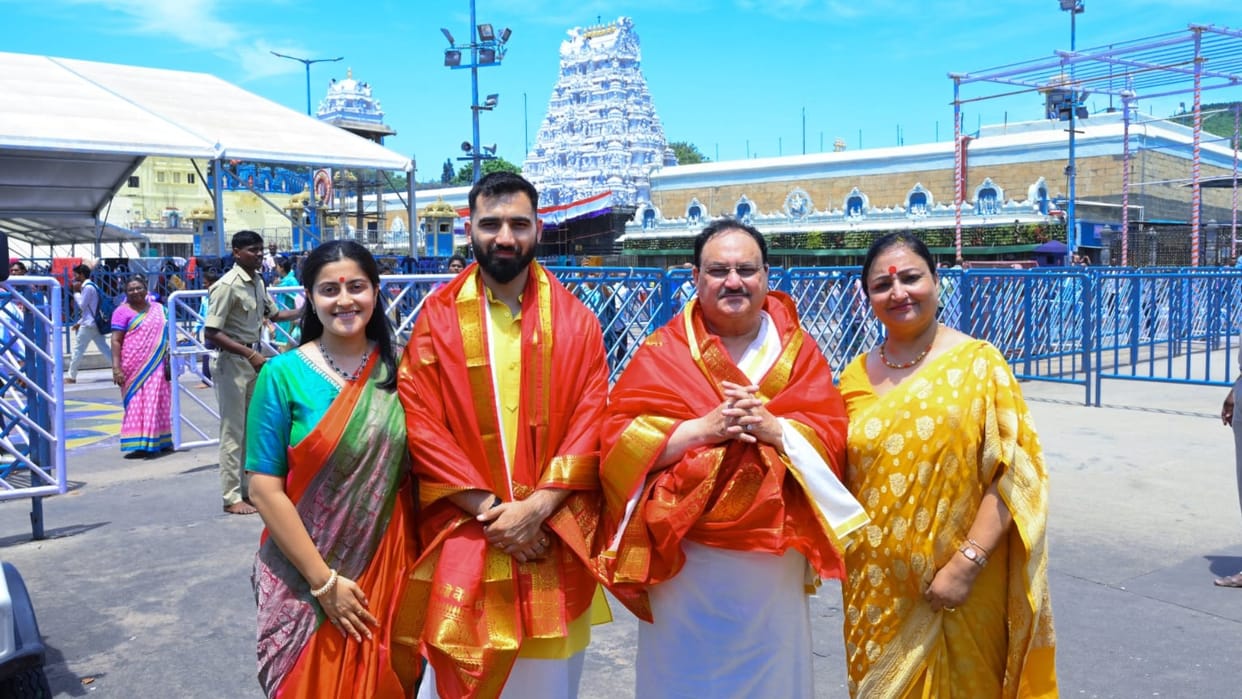 JP Nadda Visited Lord Venkatesh in Tirupati said We are committed for growth and development of india
