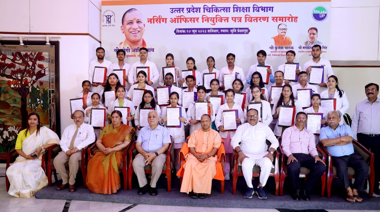 Yogi distributed appointment letters to newly selected 1,442 staff nurses in SGPGI