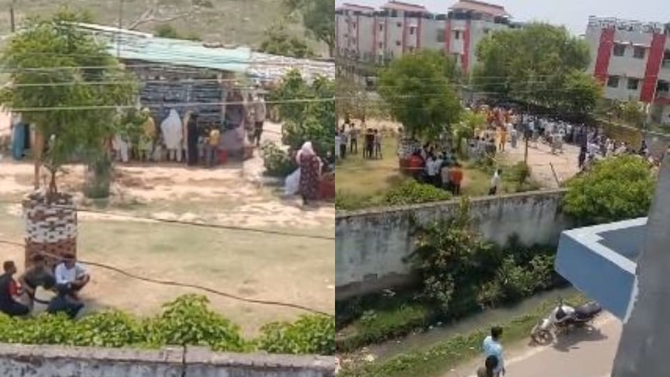 Crowd gathered on information about removal of tomb on railway land in Bareilly
