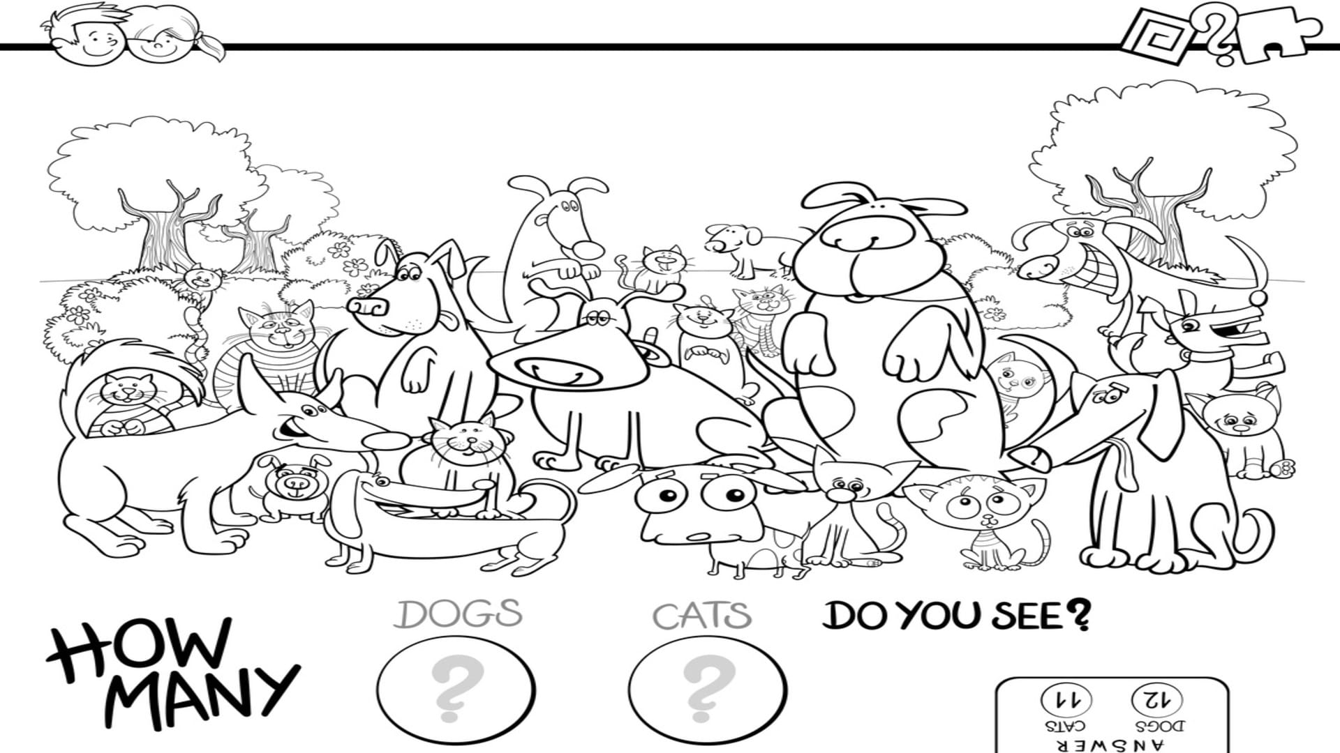 Optical Illusion to Test Your IQ: Only 1% People Given wright answer how much dogs and cats in this picture