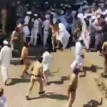 police and warkaris outside temple in Pune
