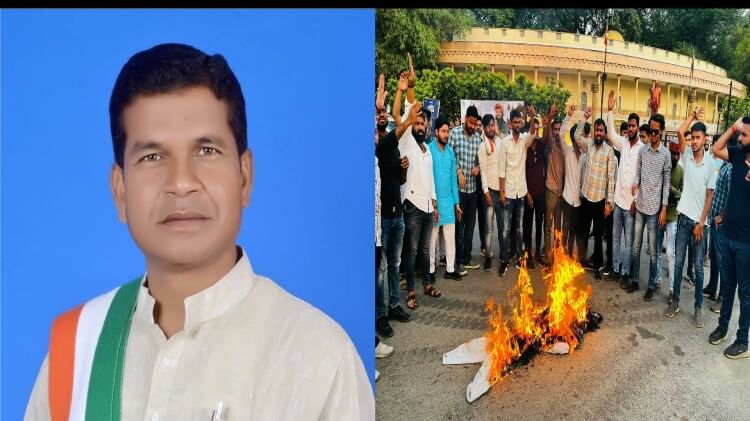 छत्तीसगढ़: कांग्रेस बोली- गिरिराज ने नाथूराम को भारत का सपूत बताकर राष्ट्रपिता का किया अपमान, फूंका पुतला