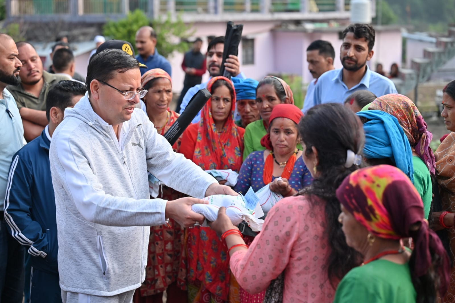 CM Dhami two-day Uttarkashi tour went on morning walk sowed Mandua plowed the fields with power weeder