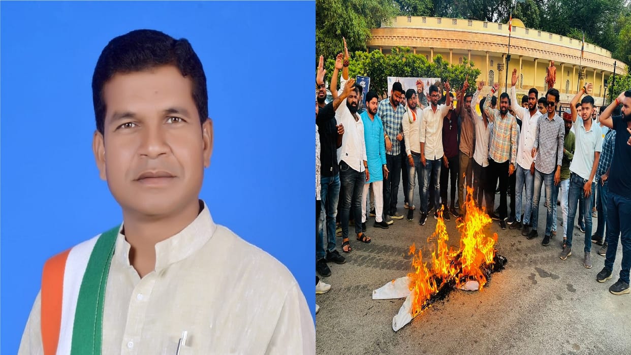CG congress protet against Union Minister Giriraj Singh Statement for godse