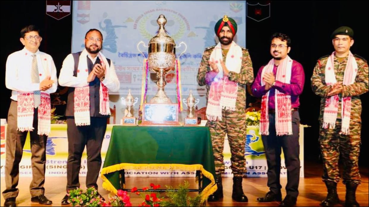 Army unveils trophy of Red Shield Assam Badminton tournament will be played at Dibrugarh Tinsukia and Digboi