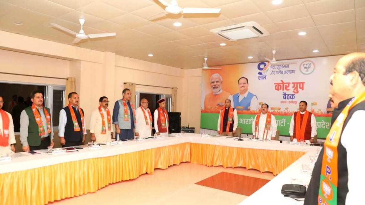 bjp rashtriya adhyaksh jp nadda chair core group meeting in himachal pradesh