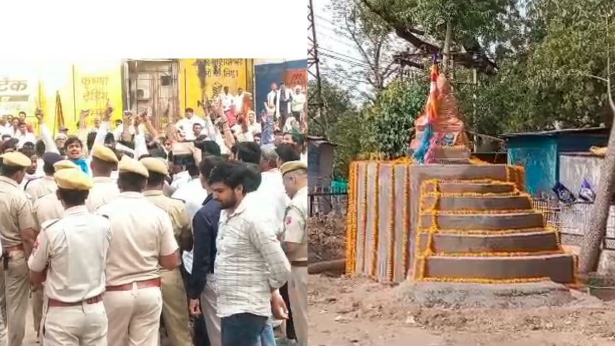 Sawai Madhopur News Two parties came face to face regarding installation of statue of Mahatma Buddha