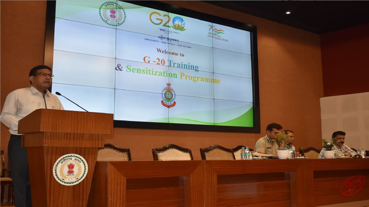 Police officers training for preparation of G-20 conference in Chhattisgarh