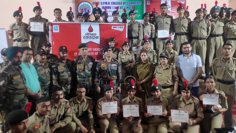 Jammu news: Amar Ujala Foundation organized blood donation camp in commerce college jammu