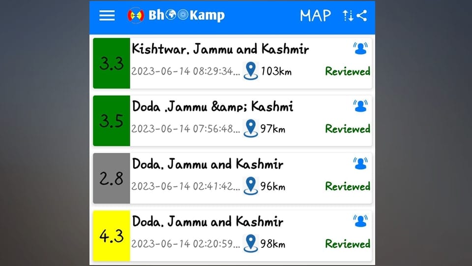 Earthquake jammu kashmir news: Earthquake tremors again in Jammu division four times in nine hours