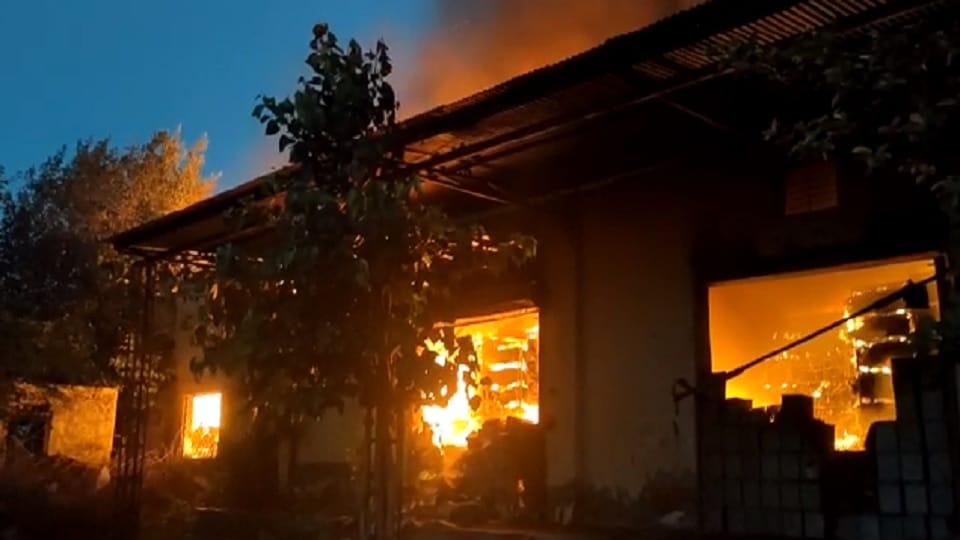A fire broke out in a godown located on Narela Road in Ghevra village