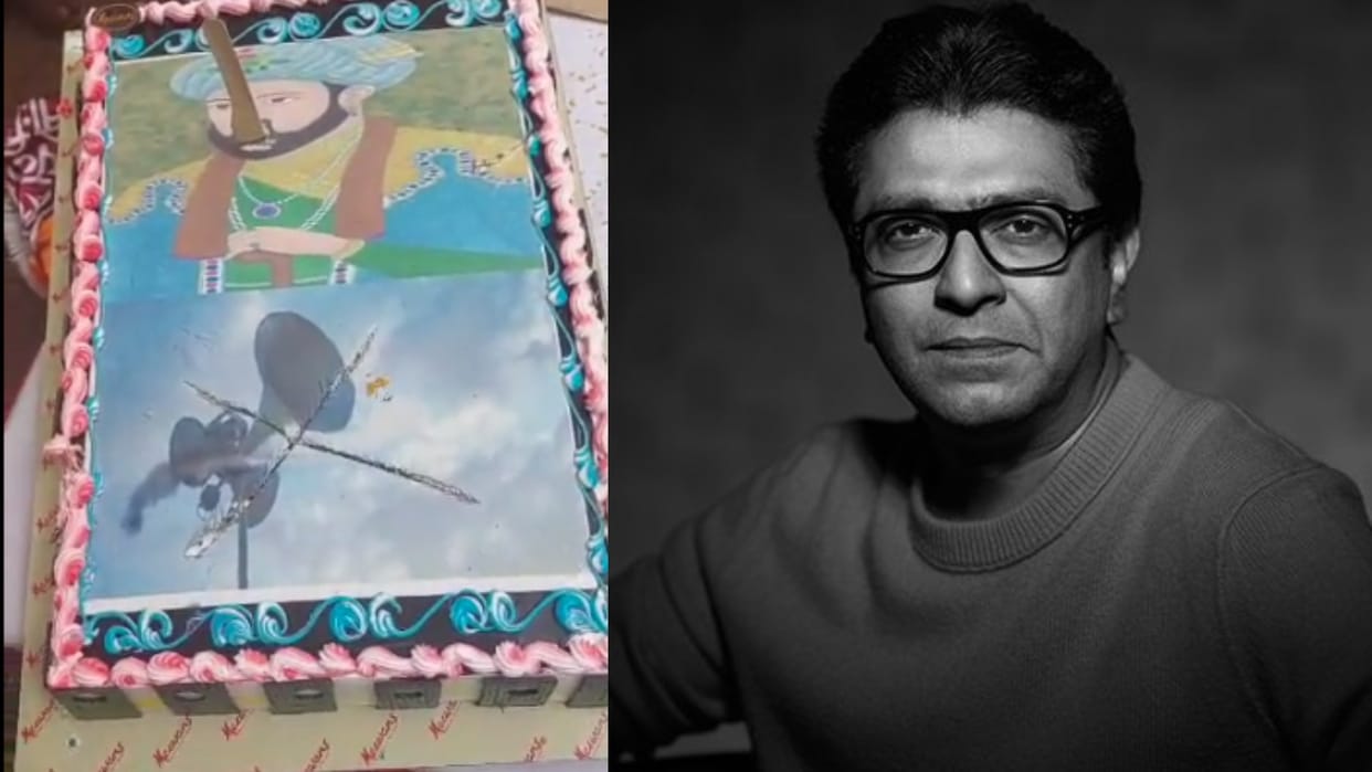 MNS chief Raj Thackeray celebrates birthday with Aurangzeb and loudspeaker printed cake