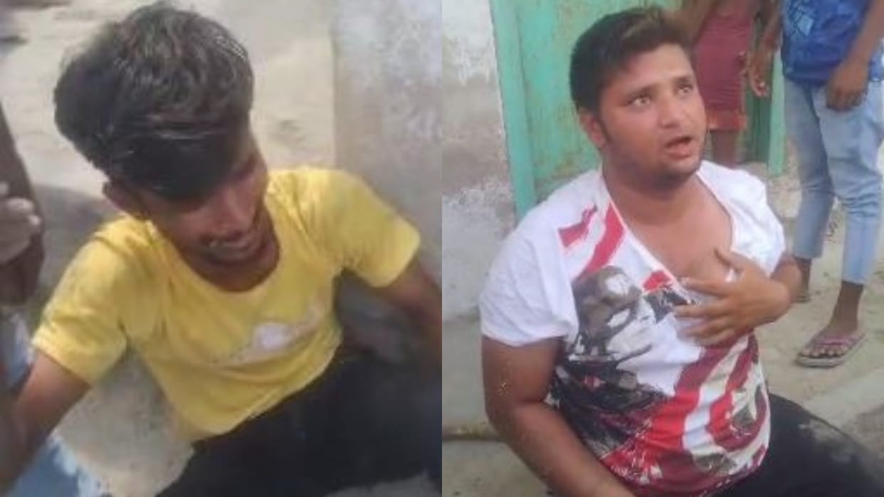Bihar Crime Villagers caught and thrashed two youths who were stealing goats in Bettiah