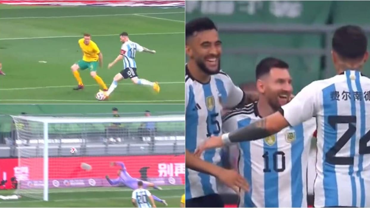 Video watch Lionel Messi scored goal in 80th second against Australia in China argentina vs australia 2023