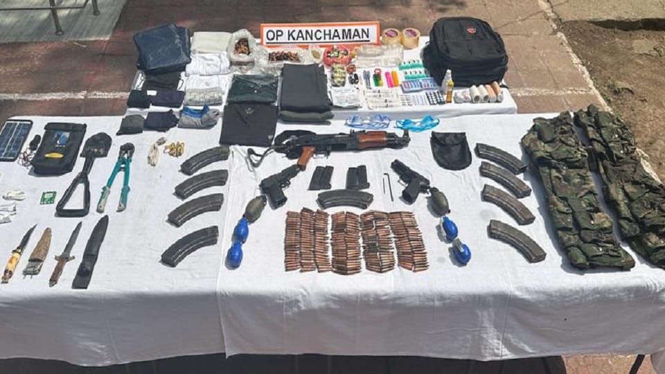 JK: Arms and ammunition recovered during search operation on Poonch LoC, wire cutting equipment found