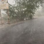 बाड़मेर में हो रही तेज बारिश।