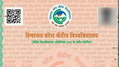 himachal pradesh central university Degree with holographic strip and bar code