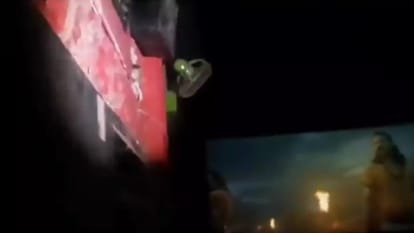 Adipurush fans chant Jai Shree Ram as a monkey enters theatre during film screening video goes viral