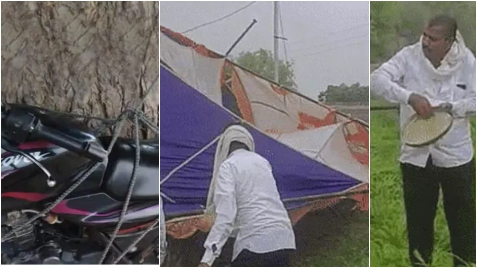 बिपरजॉय तूफान के असर की तस्वीरें।