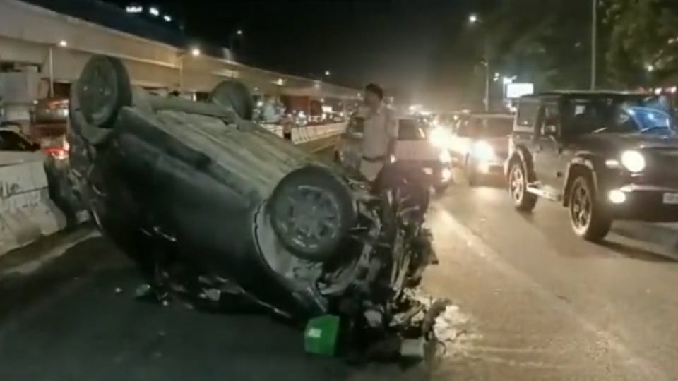 Car driver collided with scooter rider in Defense Colony