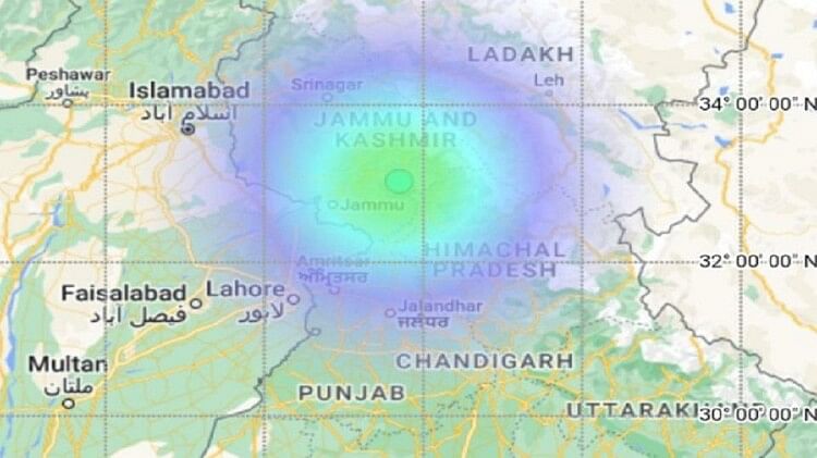 Earthquake: जम्मू-कश्मीर में महसूस किए गए भूकंप के झटके, रिक्टर स्केल पर तीव्रता रही 4.4