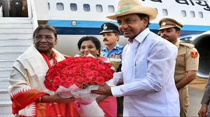 Telangana: राष्ट्रपति मुर्मू दो दिवसीय दौरे पर तेलंगाना पहुंचीं, आज वायुसेना के स्नातक परेड की करेंगी समीक्षा Telangana: President Droupadi Murmu reached Telangana, Hyderbad for two-day visit to the state