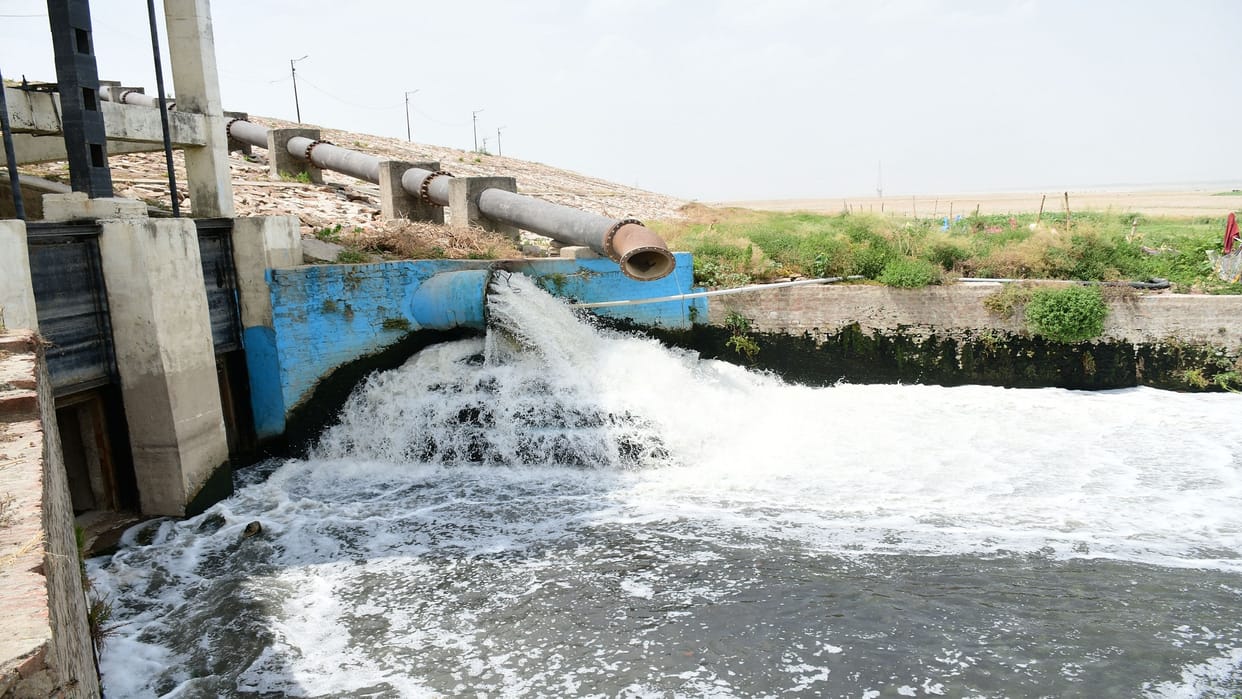 From the STP itself, the black water of the drains poured into the area of Ganga