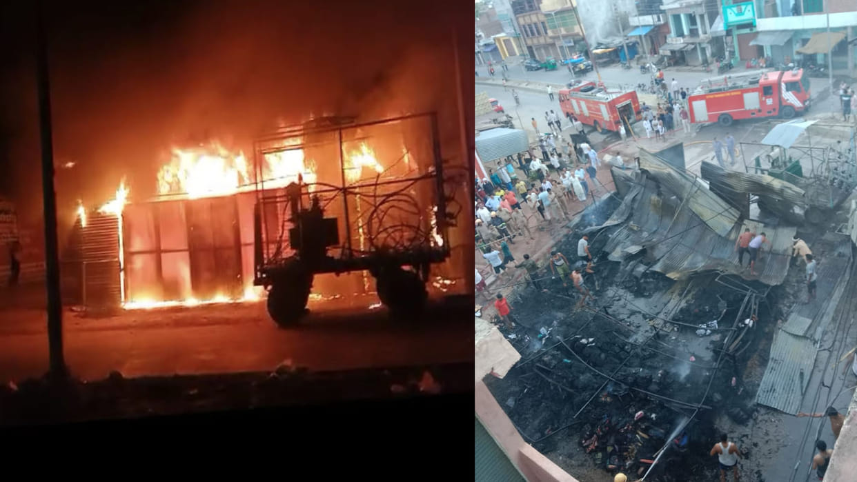 Auraiya: Fire broke out in handloom shop due to short circuit
