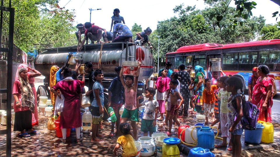 There was a water crisis in many areas of Delhi on Saturday