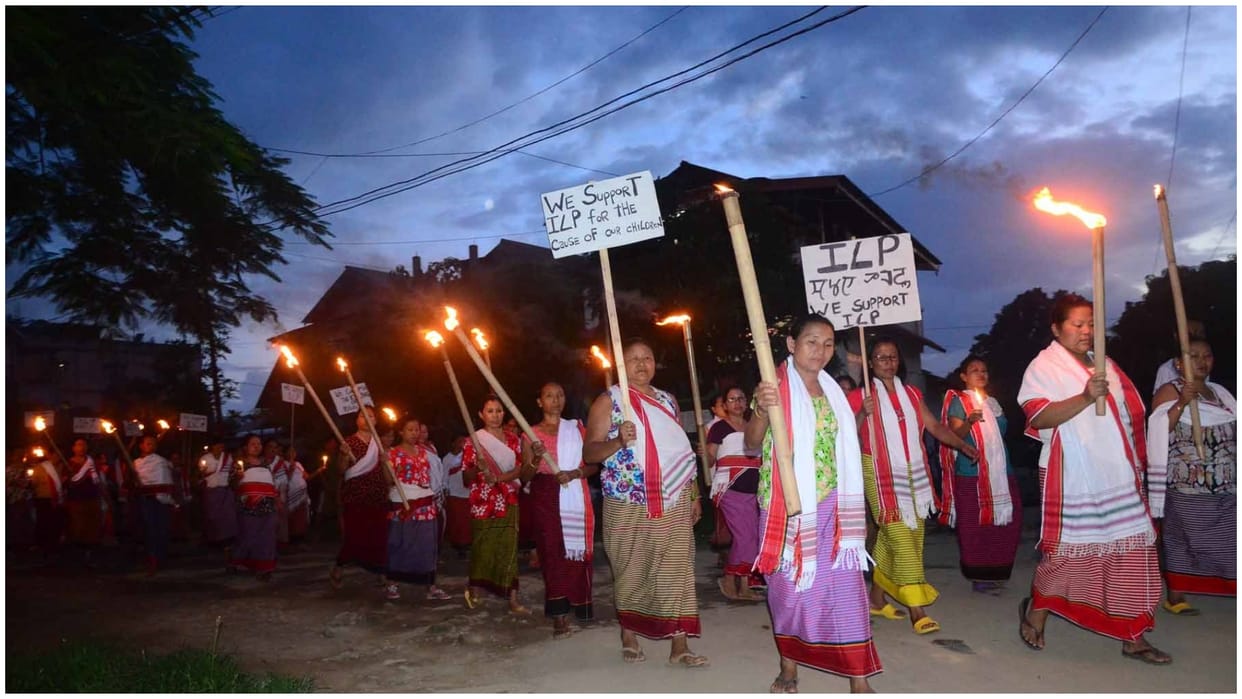 Manipur women hit the streets for peace Human chain rally staged to protest infiltration of illegal Kuki-Chin'