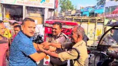 a man clashes with home guard doing duty at roadways bus stand in Bareilly