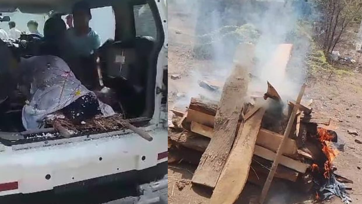 Damoh News: Funeral procession on the death of a pet dog cremated according to Hindu customs in Muktidham