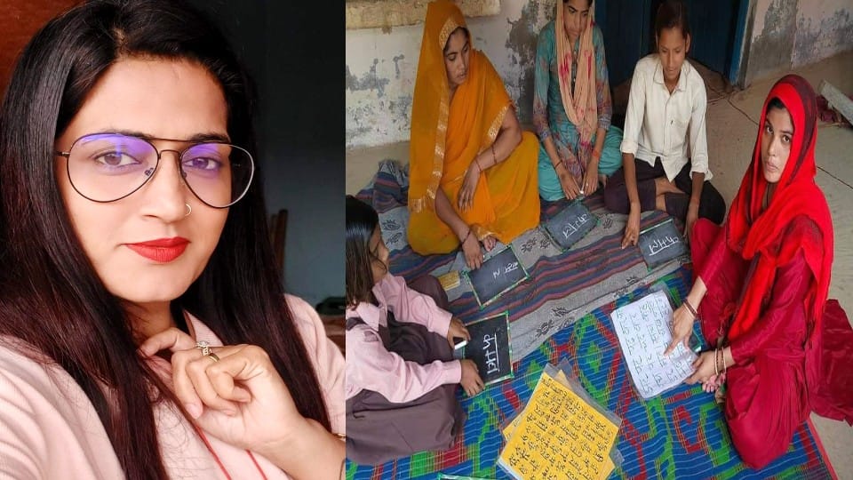 Poonam Tomar also teaching the mothers of students by smart class in Bareilly