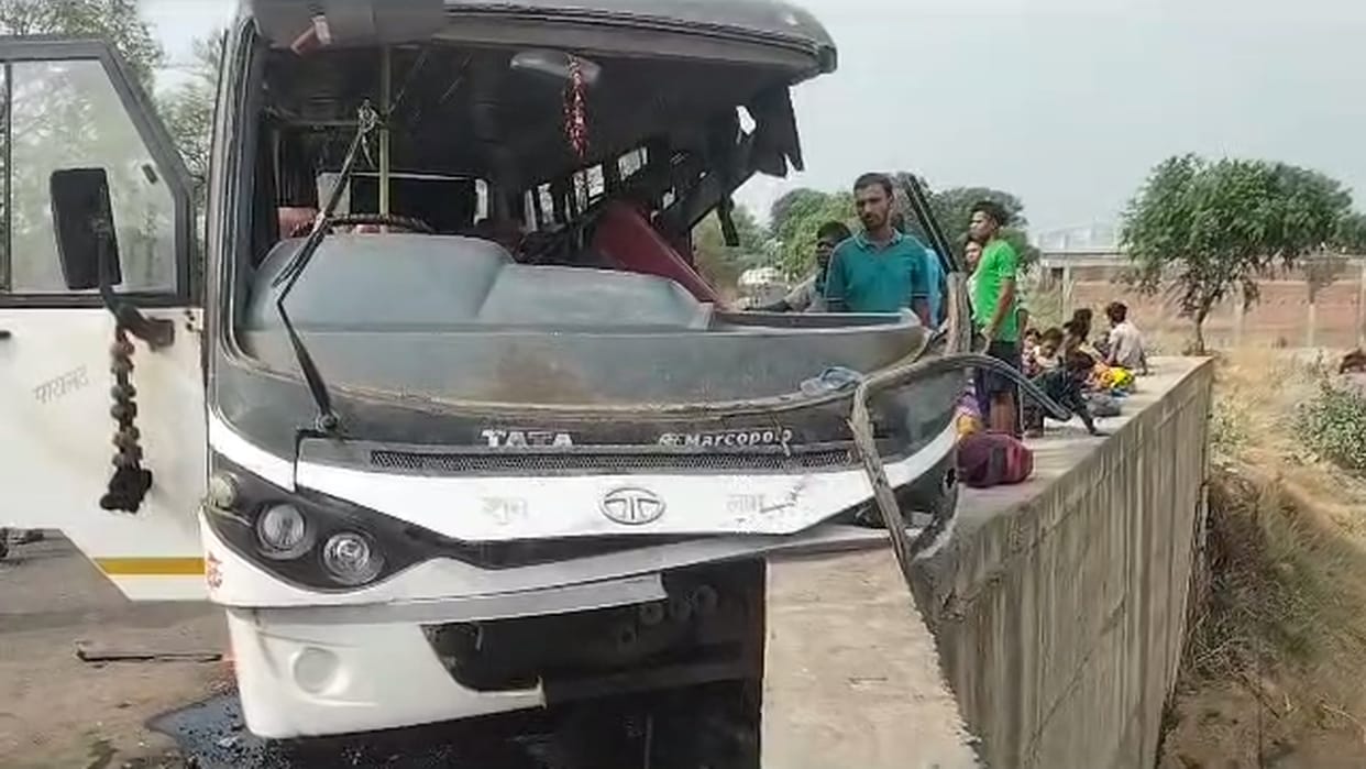 24 passengers injured after bus collided with railway bridge in Raigarh