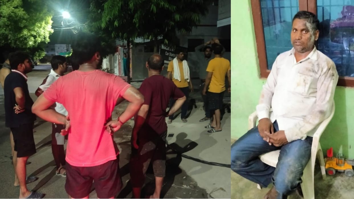 People angry because of power cut attacked on a unit in Lucknow.